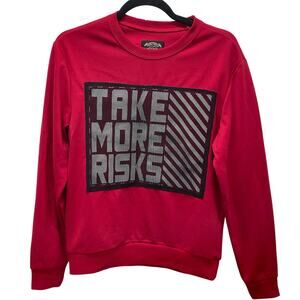 Xios New York Mens Red Take More Risks Sweatshirt Size S Streetwear Pullover